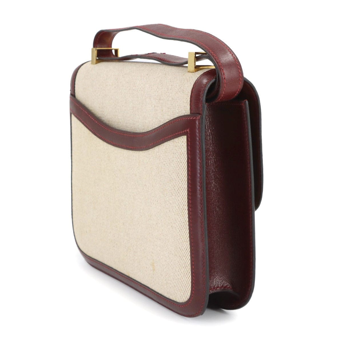 Luxury Promise Japan HERMES Constance 23 Shoulder Bag Box Calf Toile H Beige Rouge H 90315400