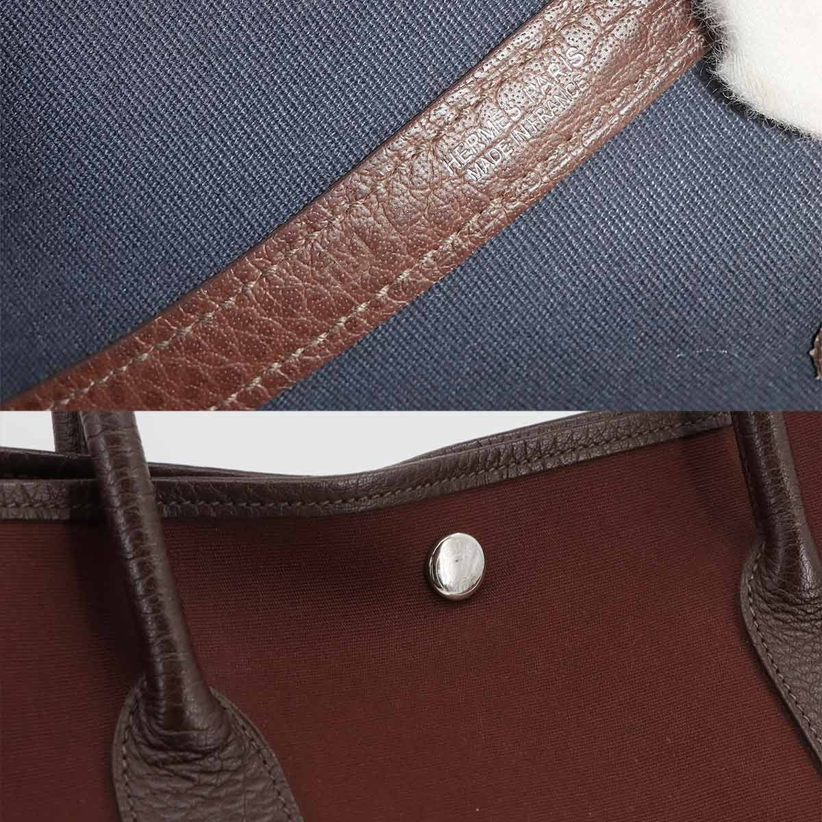 Luxury Promise Japan HERMES Garden Party PM Tote Bag Toile Officier Leather Havane 90301399