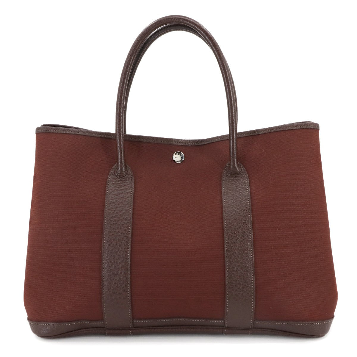 Luxury Promise Japan HERMES Garden Party PM Tote Bag Toile Officier Leather Havane 90301399