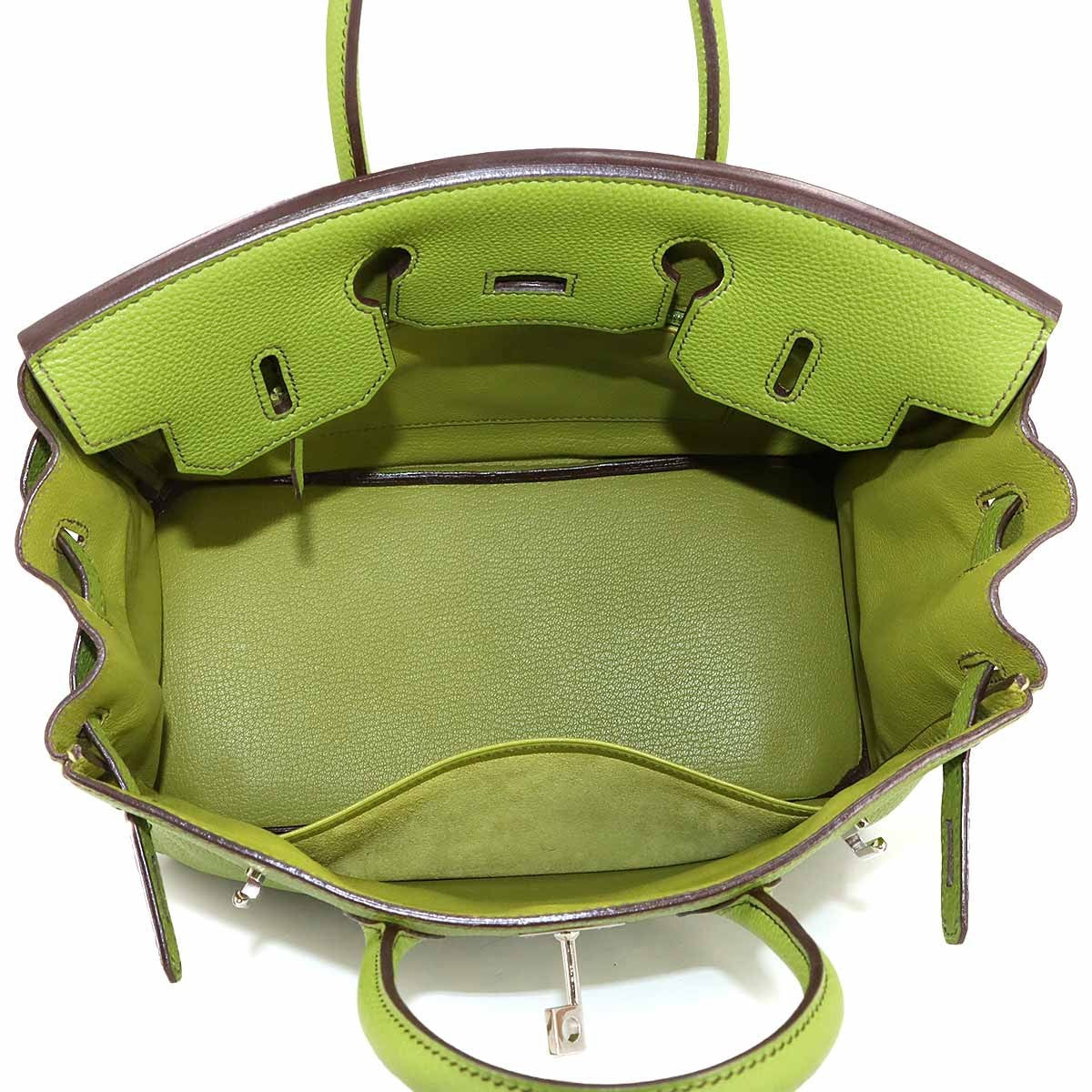 Luxury Promise Japan HERMES Haut a Courroies 28 Veau Togo Anis green Hand Bag Purse 90302007