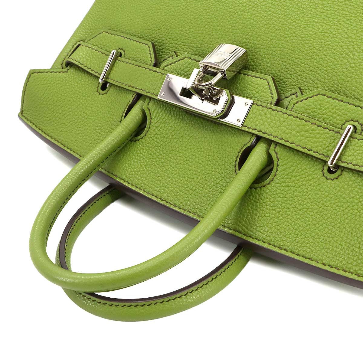 Luxury Promise Japan HERMES Haut a Courroies 28 Veau Togo Anis green Hand Bag Purse 90302007
