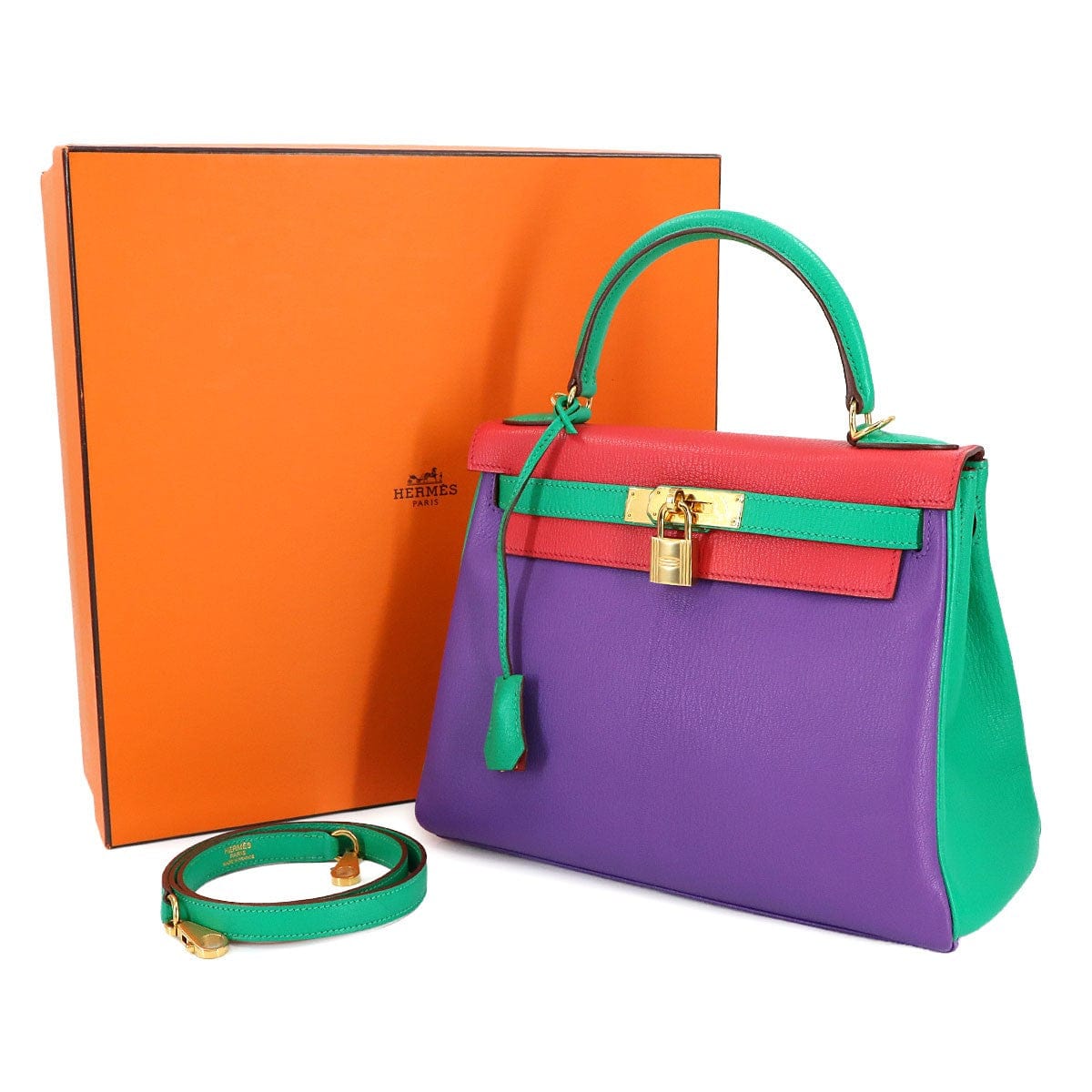 Luxury Promise Japan HERMES Kelly 28 Personal SPO Chevre Parme Menthe Bougainvillier 90290900