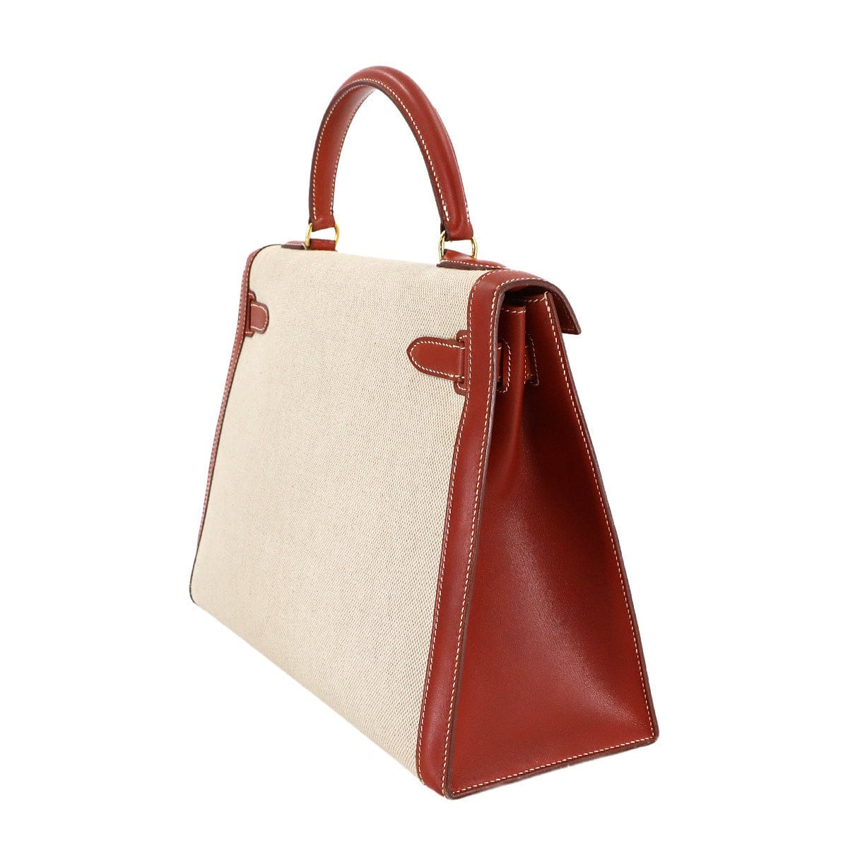 Luxury Promise Japan HERMES Kelly 32 Toile H Swift Natural Brique 2way Hand Shoulder Bag 90286103
