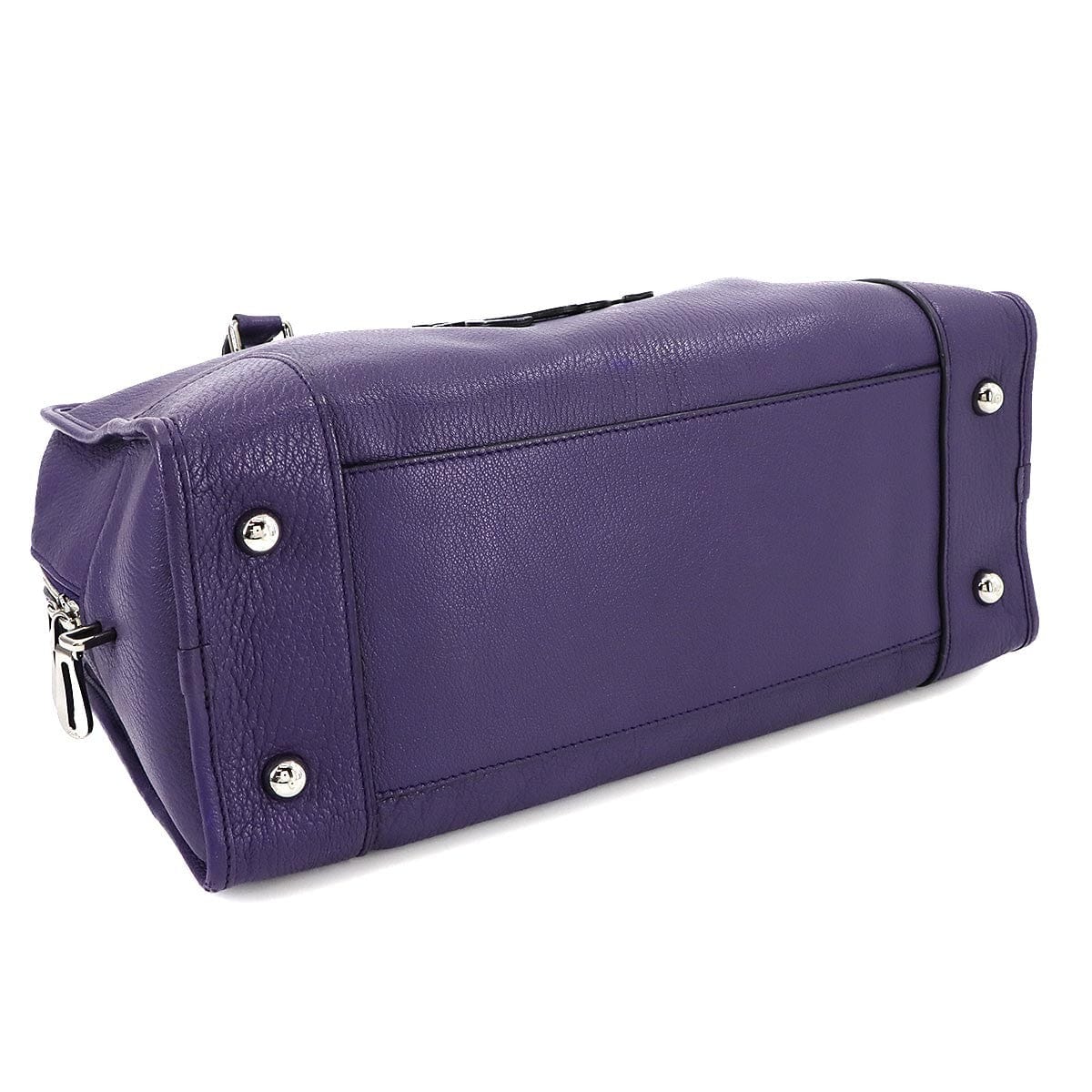 Luxury Promise Japan LOEWE Amazona 36 Hand Bag Leather Purple Anagram Purse 90287657