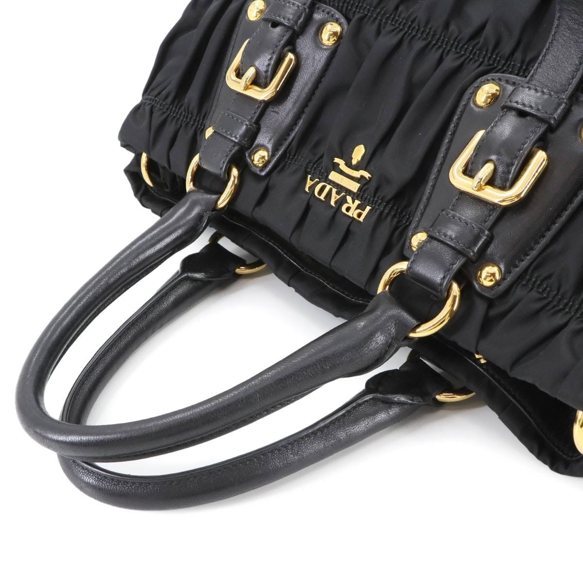 Luxury Promise Japan PRADA 2way Hand Shoulder Bag Nylon Leather Nero Black BN2346 Purse 90285405