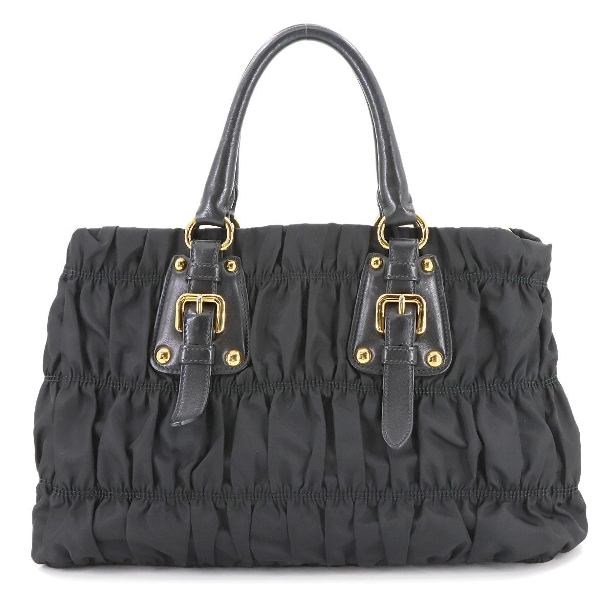 Luxury Promise Japan PRADA 2way Hand Shoulder Bag Nylon Leather Nero Black BN2346 Purse 90285405