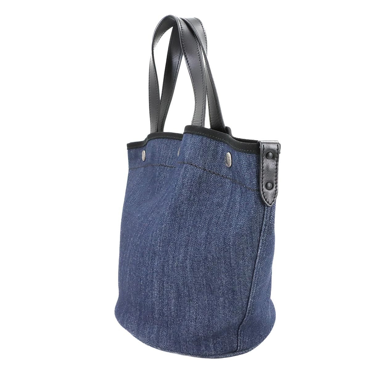 Luxury Promise Japan PRADA Small 2way Tote Shoulder Bag Denim Leather Blue Black 1BG244 90289015