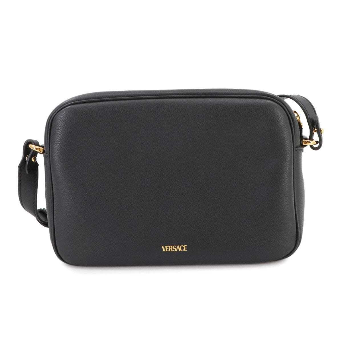 Luxury Promise Japan VERSACE Medusa Shoulder Bag Leather Black 1008102 90268113