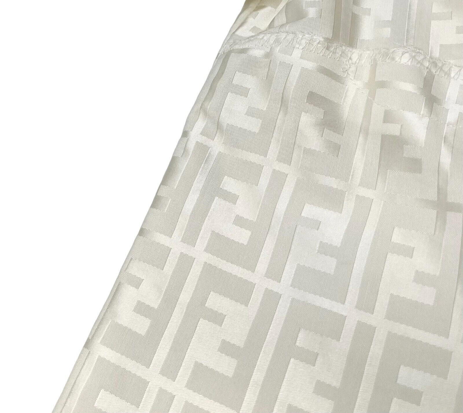 Luxury Promise Japan FENDI Vintage Zucca Monogram Logo Zipped Jacket #38 Short Sleeve Cream Rank AB