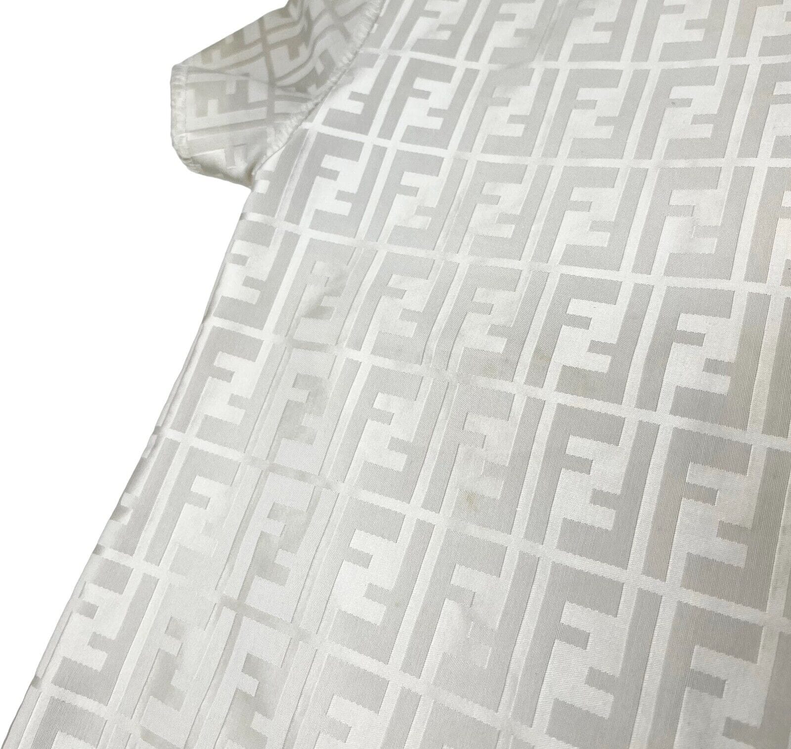 Luxury Promise Japan FENDI Vintage Zucca Monogram Logo Zipped Jacket #38 Short Sleeve Cream Rank AB