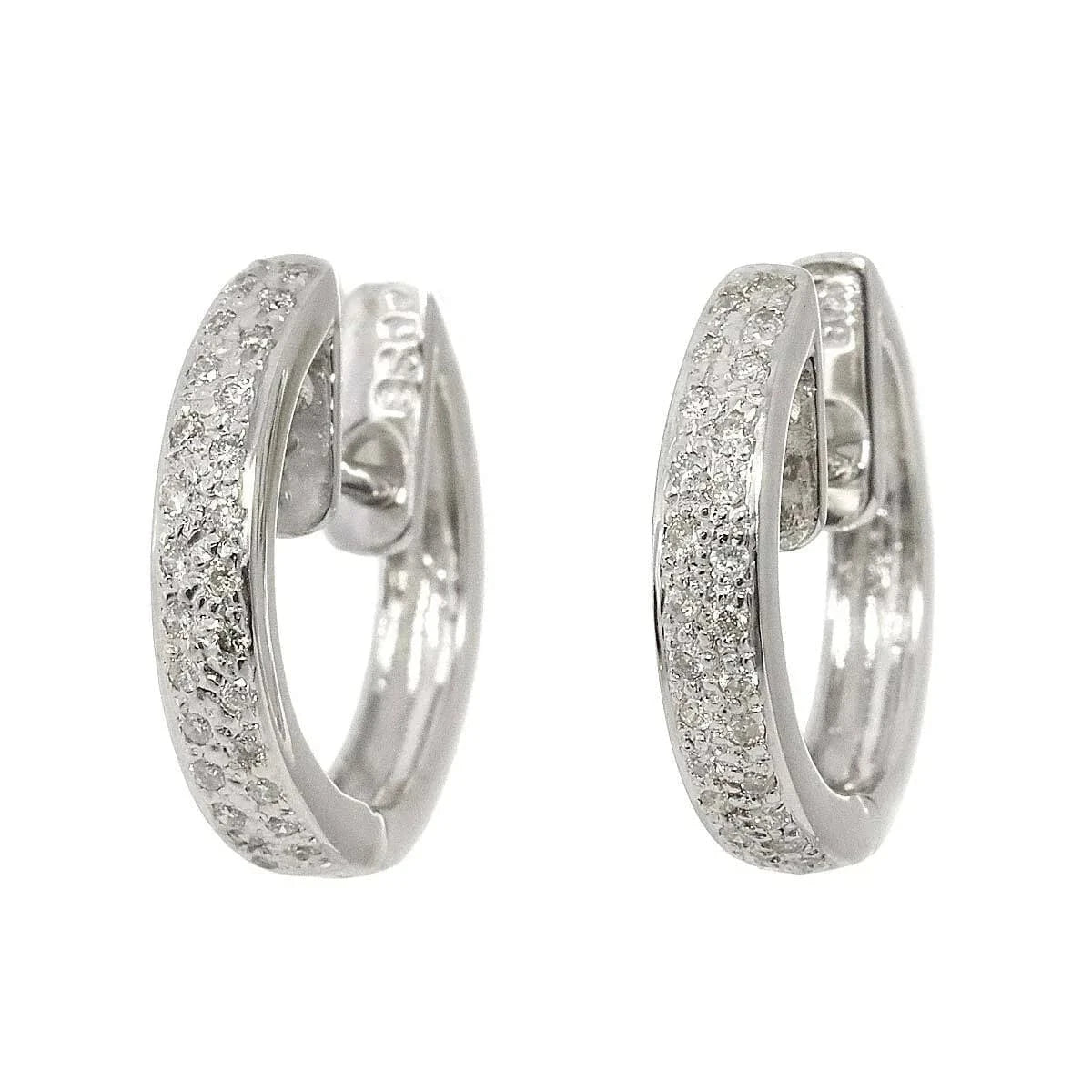 Luxury Promise Japan Diamond 0.38ct Earrings Pierced 18K K18 WG 750 90277781