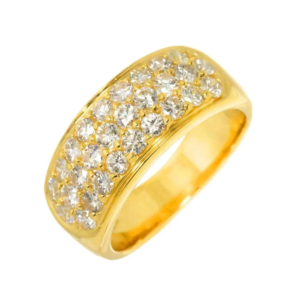 Diamond 1.15ct Ring 18K K18 YG Yellow Gold 750 size5.25(US 