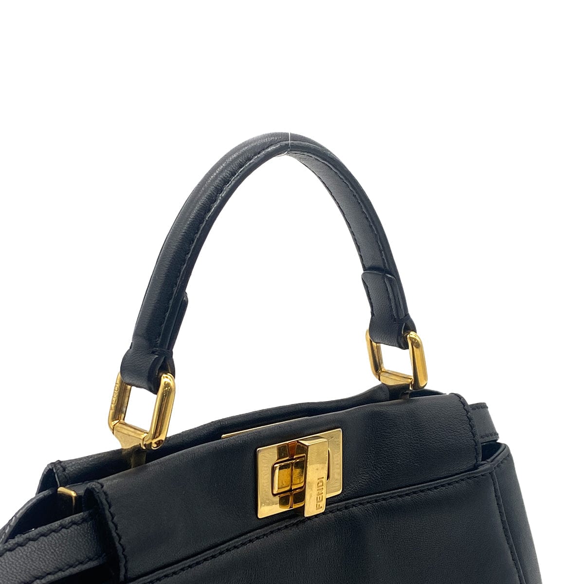 Luxury Promise Japan FENDI PEEKABOO MINI HAND SHOULDER BAG BLACK LEATHER 8BN244 90304723