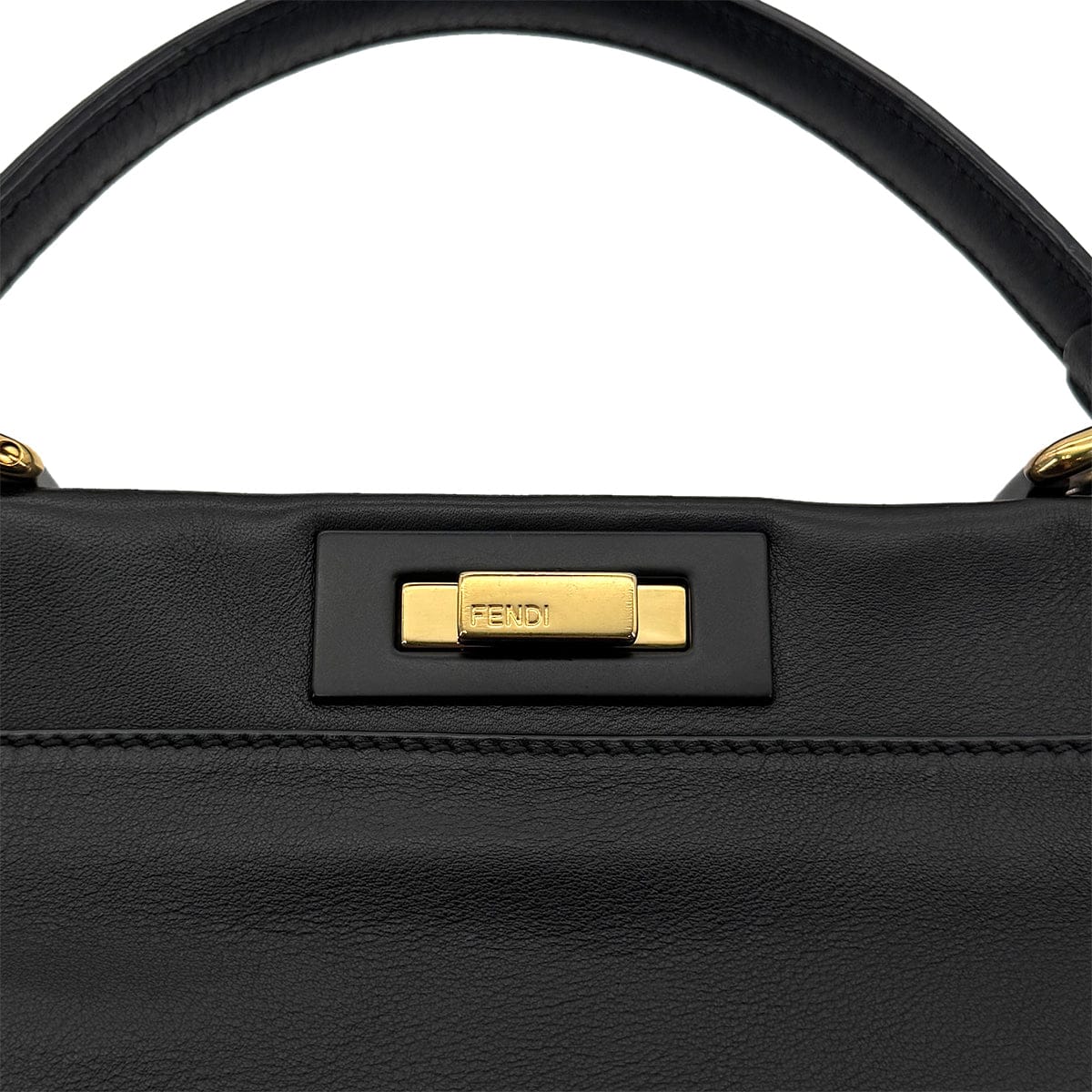 Luxury Promise Japan FENDI PEEKABOO REGULAR HAND SHOULDER BAG LEATHER NERO 8BN290 90298729