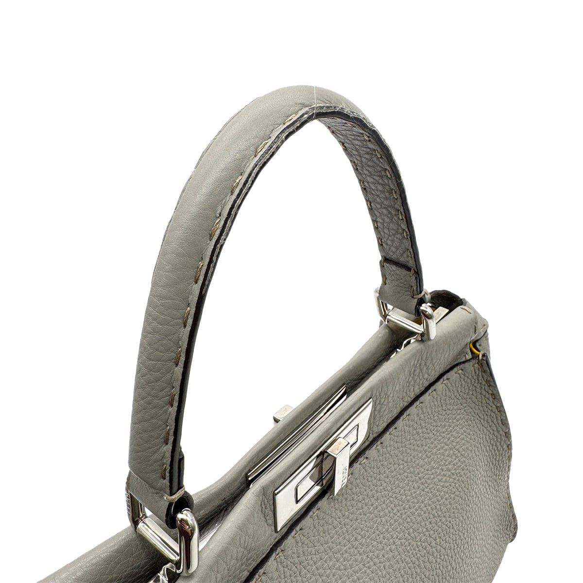 Luxury Promise Japan FENDI PEEKABOO REGULAR SELLERIA HAND SHOULDER BAG LEATHER GRAY 8BN226 90305473