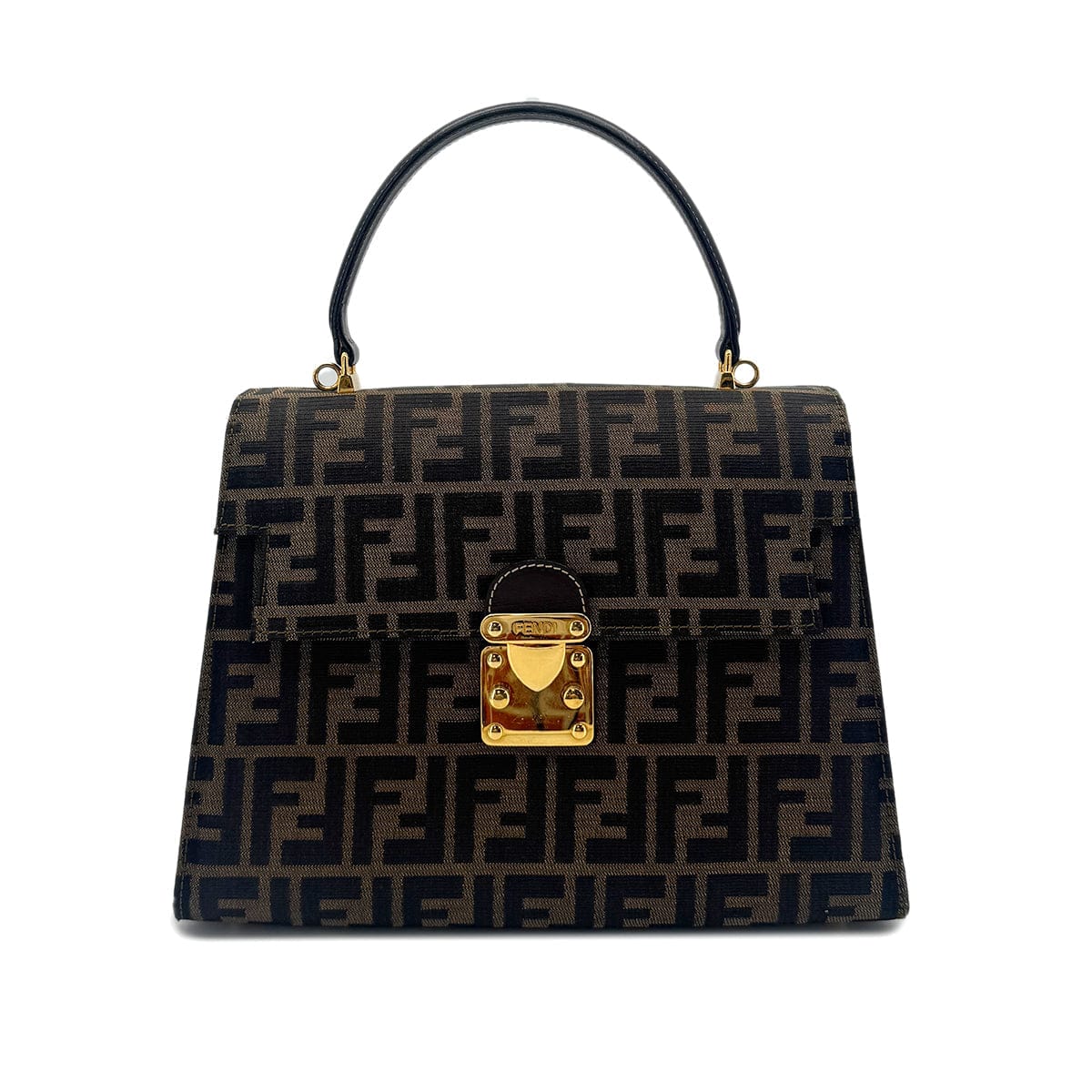 Luxury Promise Japan FENDI VINTAGE ZUCCA 2WAY HAND SHOULDER BAG BROWN CANVAS LEATHER 90291895