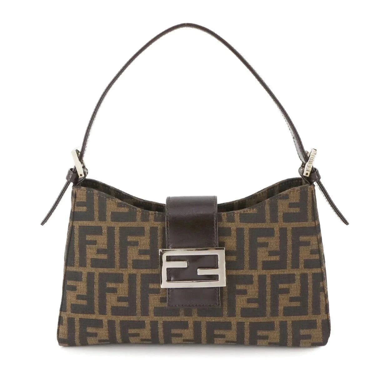 Luxury Promise Japan FENDI Zucca Hand Bag Canvas Leather Brown Vintage Purse 90276006