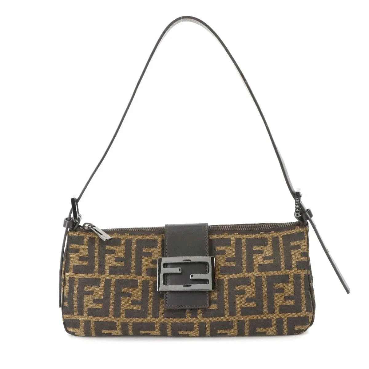 Luxury Promise Japan FENDI Zucca Mamma Baguette Shoulder Bag Canvas Leather Brown 8BR034 90286314