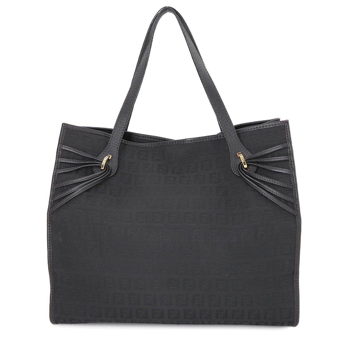 Luxury Promise Japan FENDI Zucchino Tote Bag Canvas Leather Black 8BH153 Gold Hardware Zucchino Tote Bag Fendi 90272011