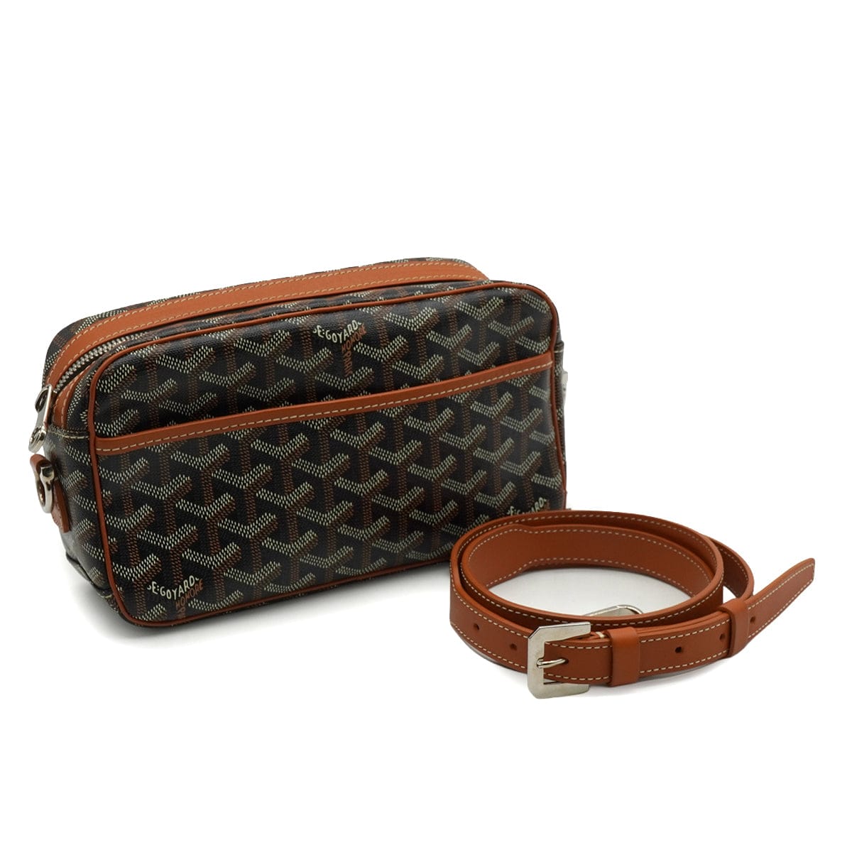 Luxury Promise Japan GOYARD CAP VERT PM BAG SHOULDER BAG BROWN GOYARDINE CANVAS 90344567