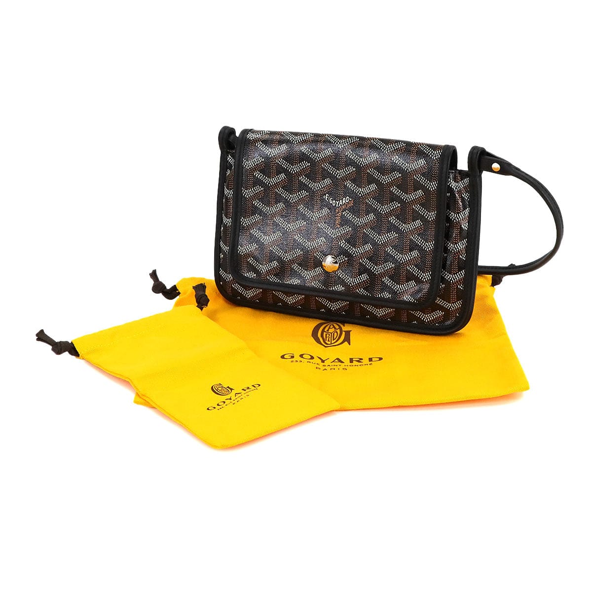 Luxury Promise Japan GOYARD Plumet Pouch Wallet Shoulder Bag PVC Leather Black Plumet Pocket Wallet Goyard 90277288