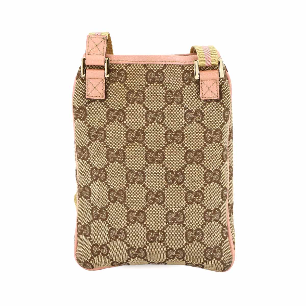 Luxury Promise Japan GUCCI GG Canvas Shoulder Bag Leather Beige Pink 141863 Gold Hardware Shoulder Bag Gucci 90276044