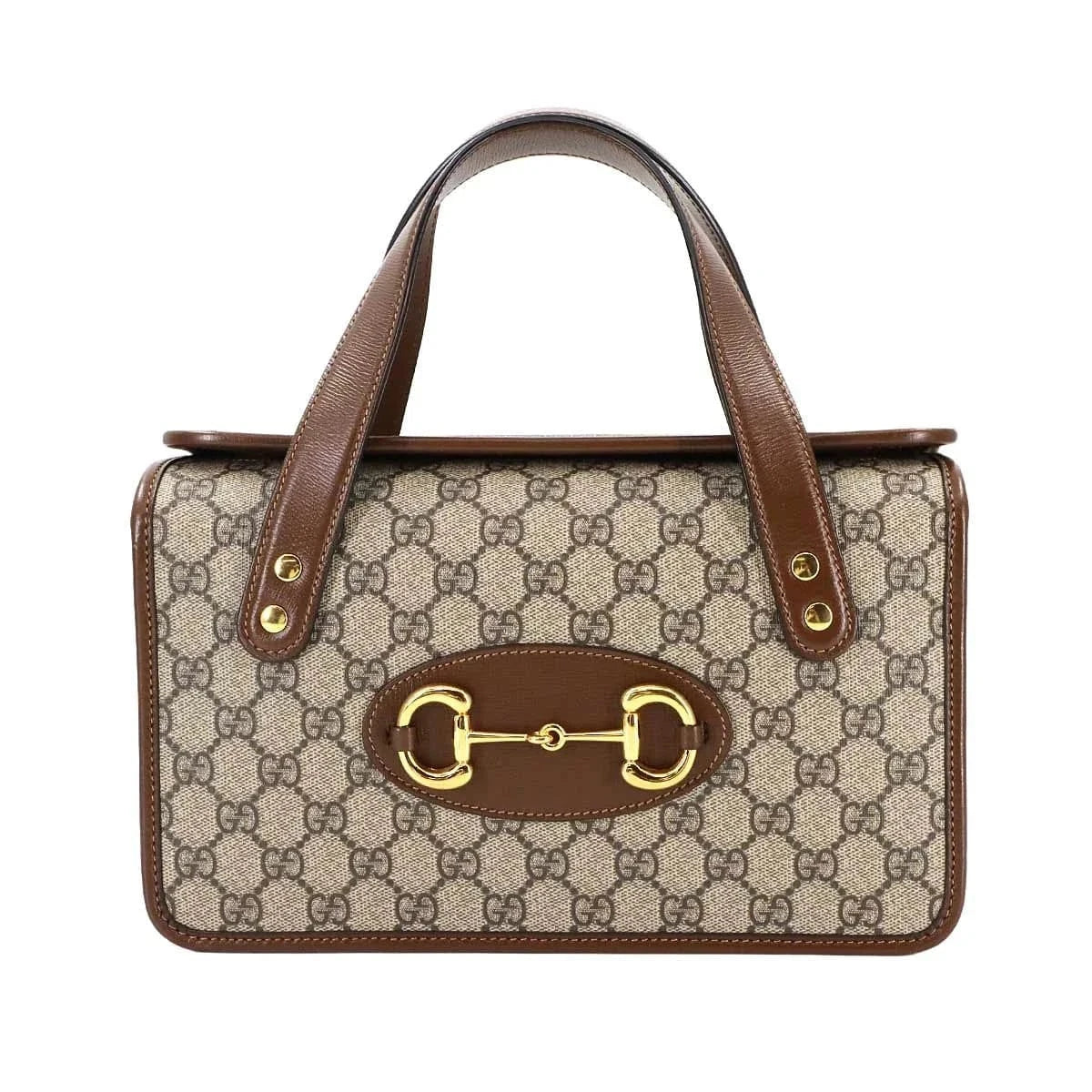 Luxury Promise Japan GUCCI Horsebit 1955 Hand Bag GG Supreme Canvas Leather Beige 627323 90285169