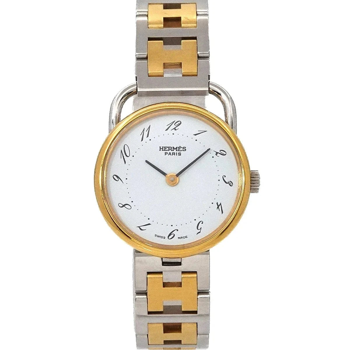 Luxury Promise Japan HERMES Arceau Quartz White Dial Ladies Watch 90290191