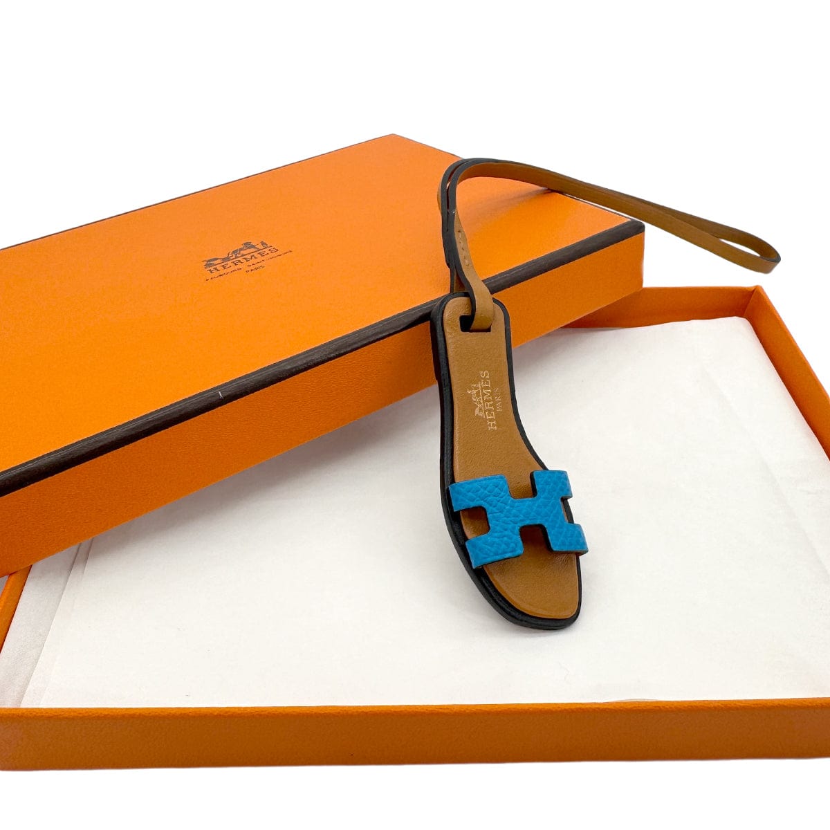 Luxury Promise Japan HERMES BAG CHARM ORAN NANO BLEU FRANCE NATUREL SABLE BLACK VEAU EPSOM VEAU BUTLER VACHE HUNTER 90274476