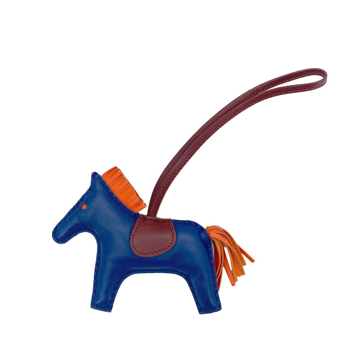 Luxury Promise Japan HERMES BAG CHARM RODEO MM BLEU DE MALTE ORANGE POPPY ROUGE H AGNEAU MILO 90278936