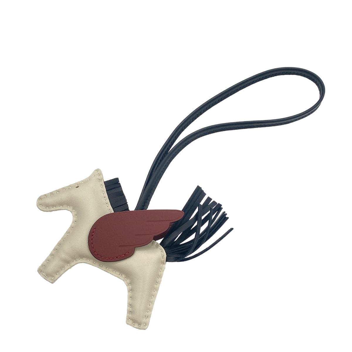Luxury Promise Japan HERMES BAG CHARM RODEO PEGASUS PM CRAIE NOIR ROUGE H AGNEAU MILO 2023 B STAMP 90321175