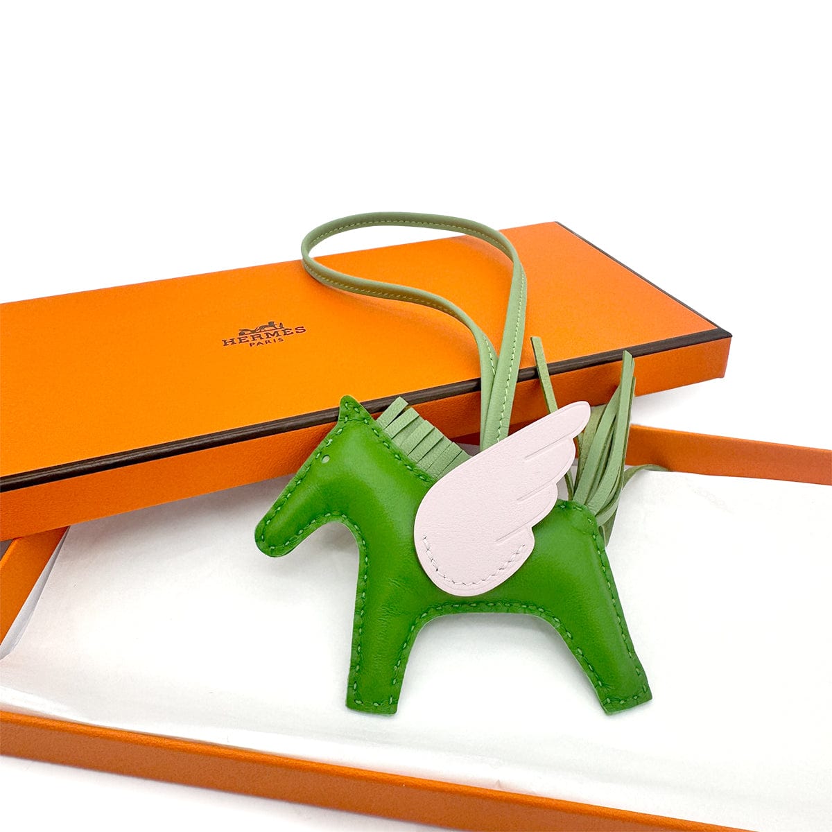 Luxury Promise Japan HERMES BAG CHARM RODEO PEGASUS PM VERT YUCCA MAUVE PALE VERT CRIQUET W 90276789