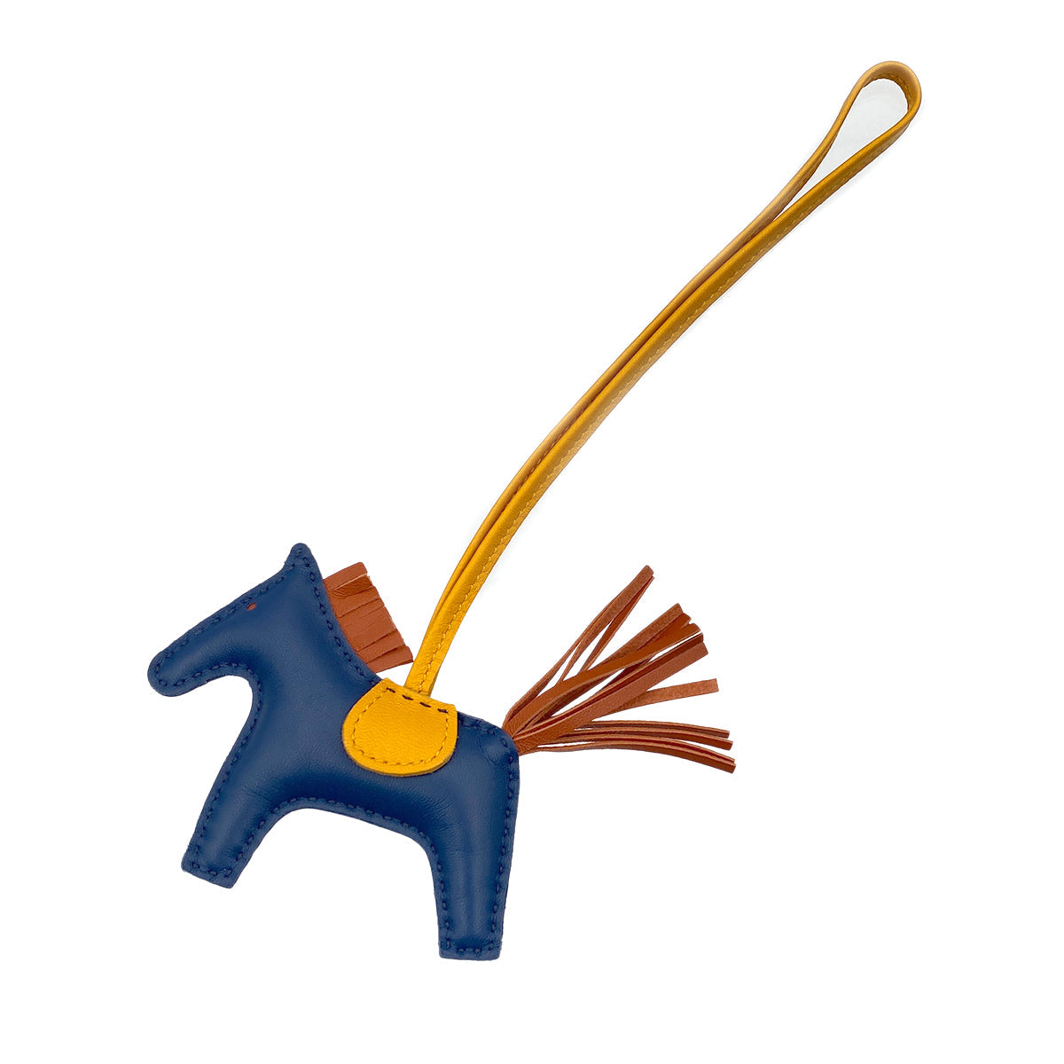 Luxury Promise Japan HERMES BAG CHARM RODEO PM BLUE DE MALTE JAUNE D'OR CORNALINE AGNEAU MILO 90274068