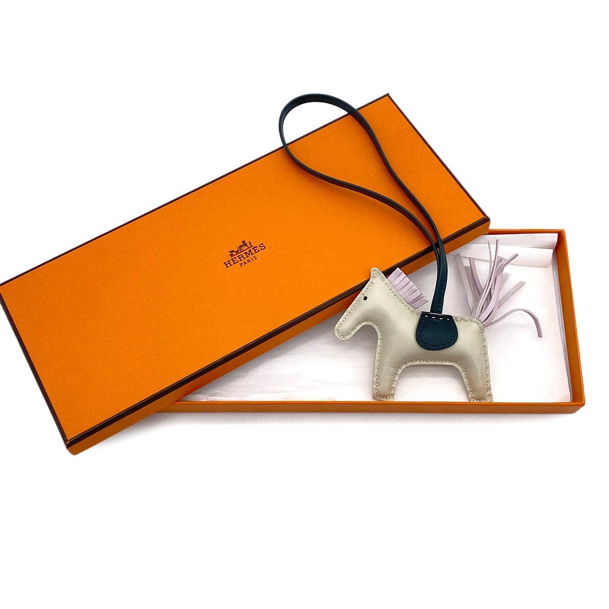 Luxury Promise Japan HERMES BAG CHARM RODEO PM CRAIE MAUVE PALE VERT CYPRESS AGNEAU MILO 2022 U STAMP 90314780