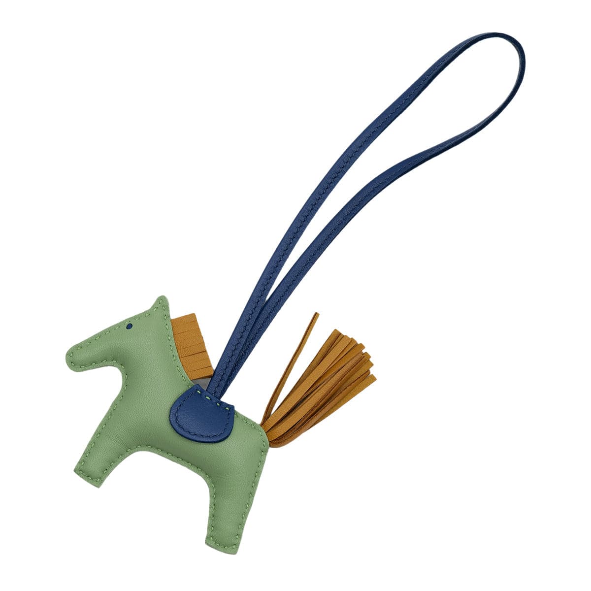 Luxury Promise Japan HERMES BAG CHARM RODEO PM VERT CRIQUET BLEU DE MALTE SESAMI AGNEAU MILO 2022 U STAMP 90312944