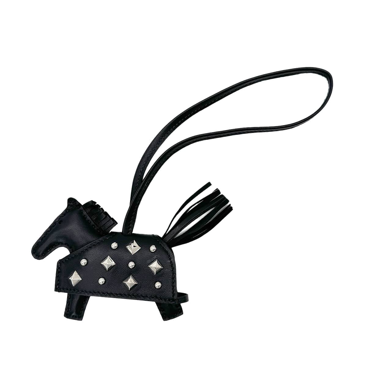 Luxury Promise Japan HERMES BAG CHARM RODEO ROBEO ROCK PM BLACK AGNEAU MILO K 90299825