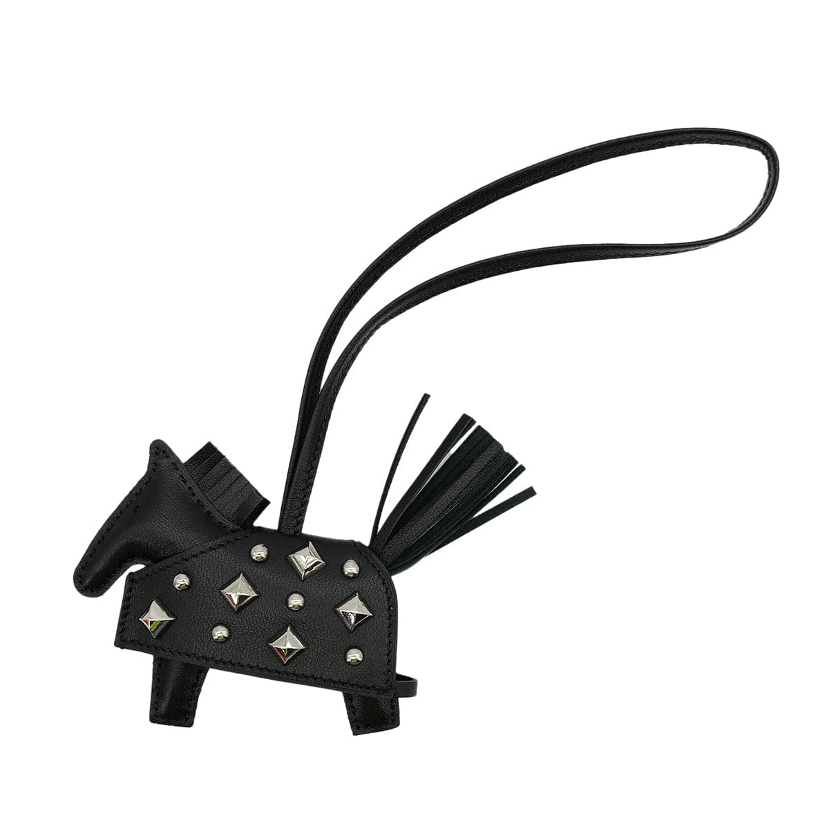 Luxury Promise Japan HERMES BAG CHARM RODEO ROBEO ROCK PM BLACK AGNEAU MILO K 90309183