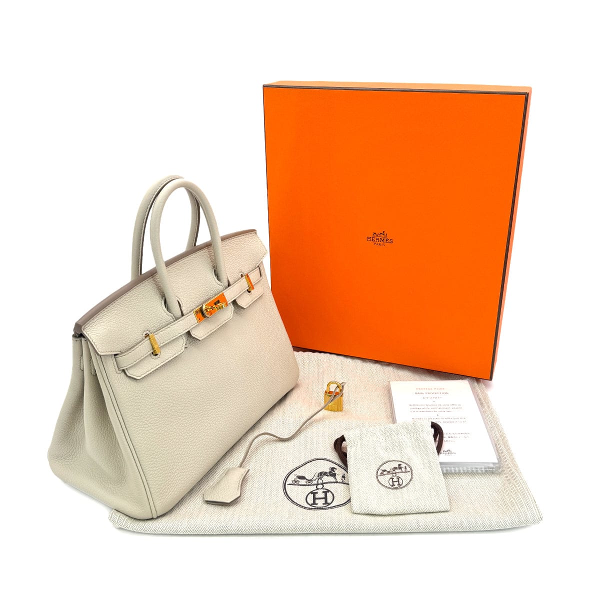 Luxury Promise Japan HERMES BIRKIN 25 BETON TOGO HAND BAG U GHW 90300556
