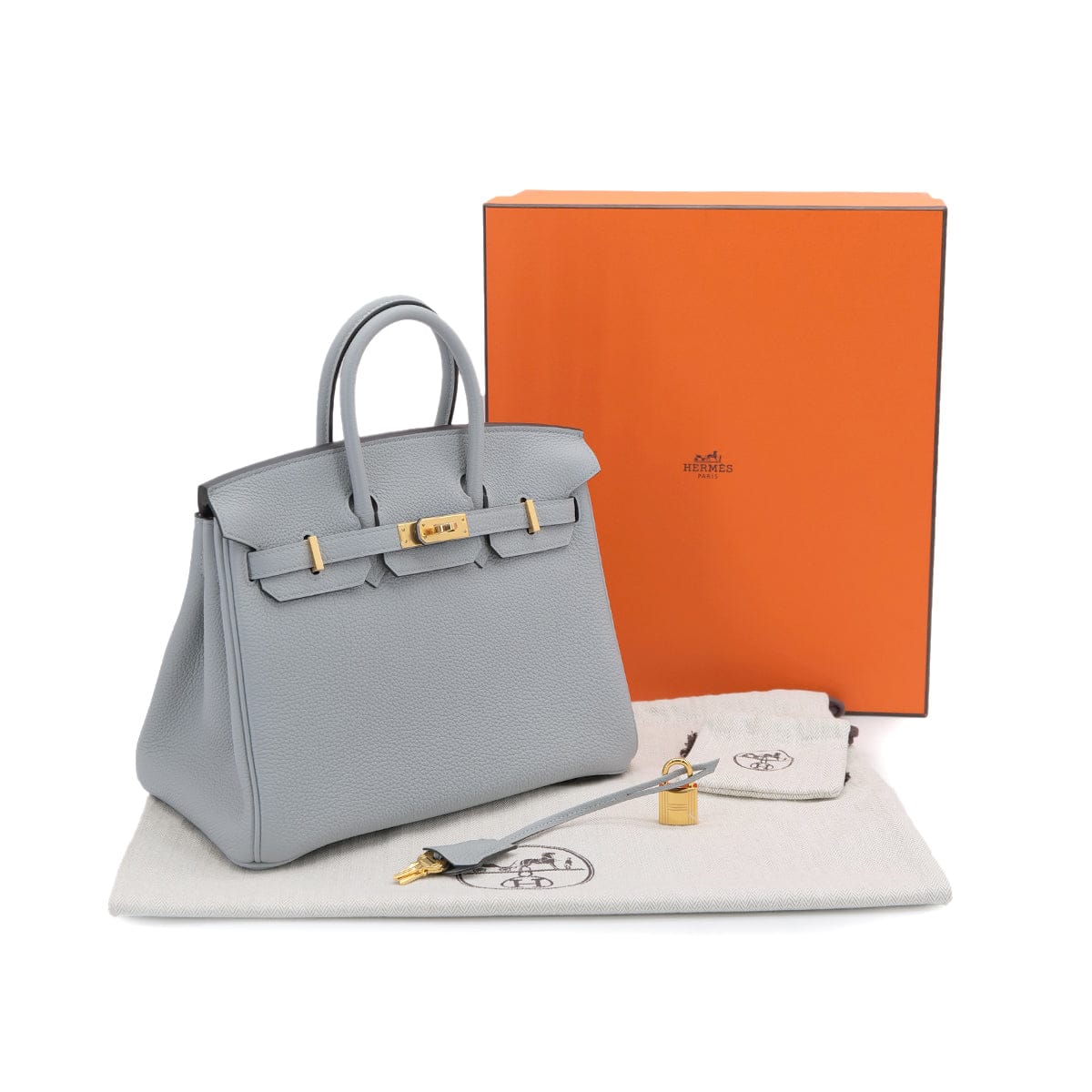 Luxury Promise Japan HERMES BIRKIN 25 BLEU GLACIER TOGO HAND BAG 2025 K STAMP GOLD HARDWARE 90325352