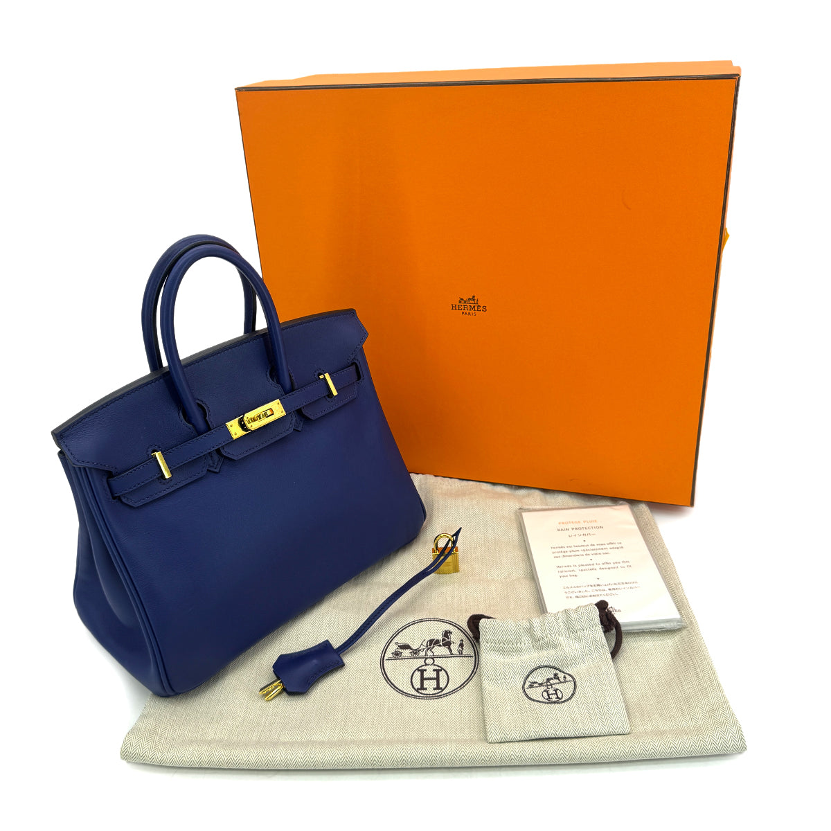 Luxury Promise Japan HERMES BIRKIN 25 BLUE SAPHIR SWIFT HAND BAG X GHW 90300851