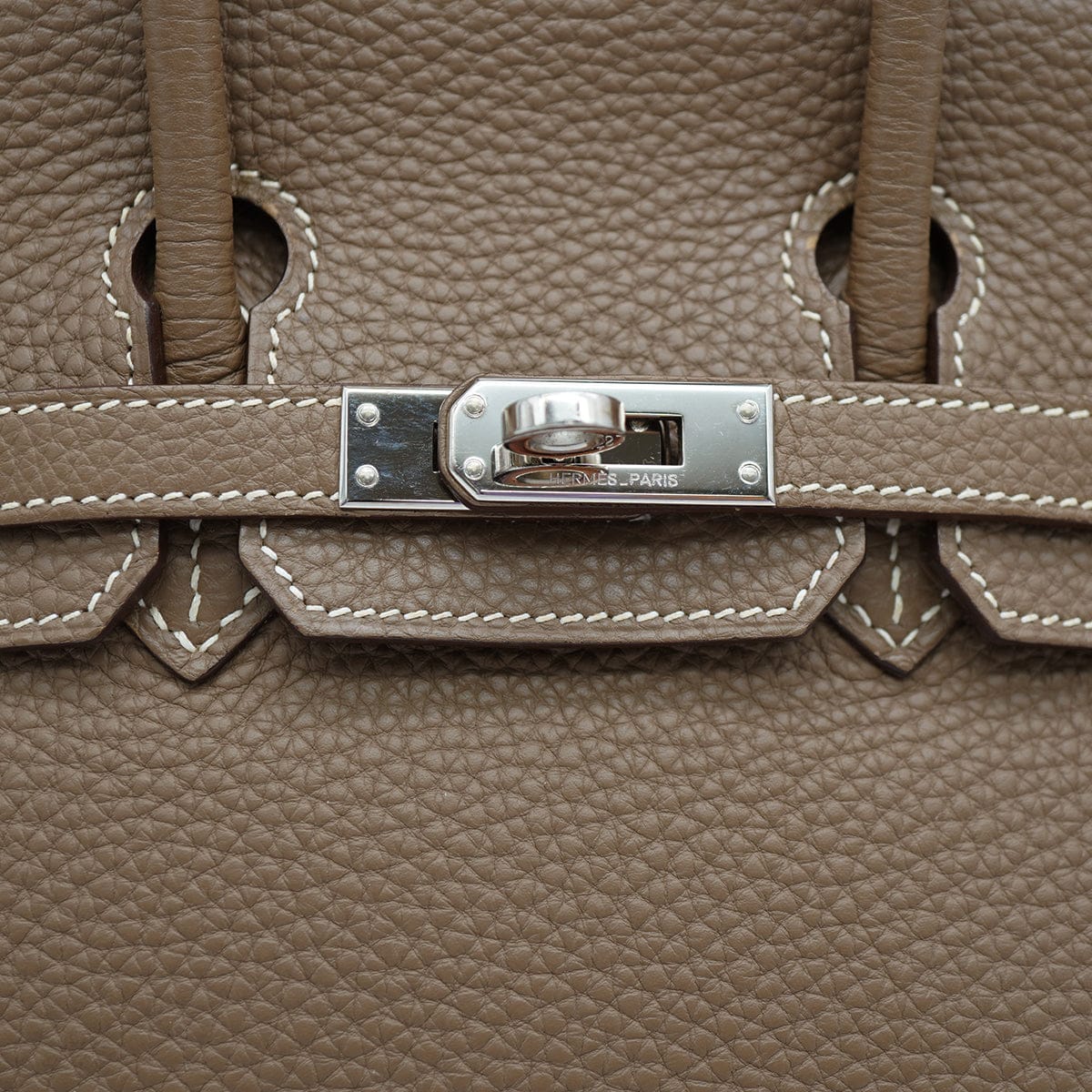 Luxury Promise Japan HERMES BIRKIN 25 ETOUPE TOGO HAND BAG 2010 SQUARE N PALLADIUM HARDWARE 90334865