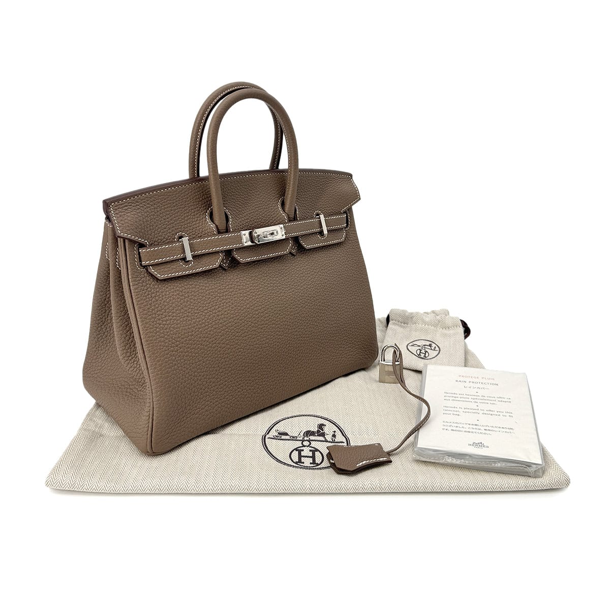 Luxury Promise Japan HERMES BIRKIN 25 ETOUPE TOGO HAND BAG D SHW 90268060