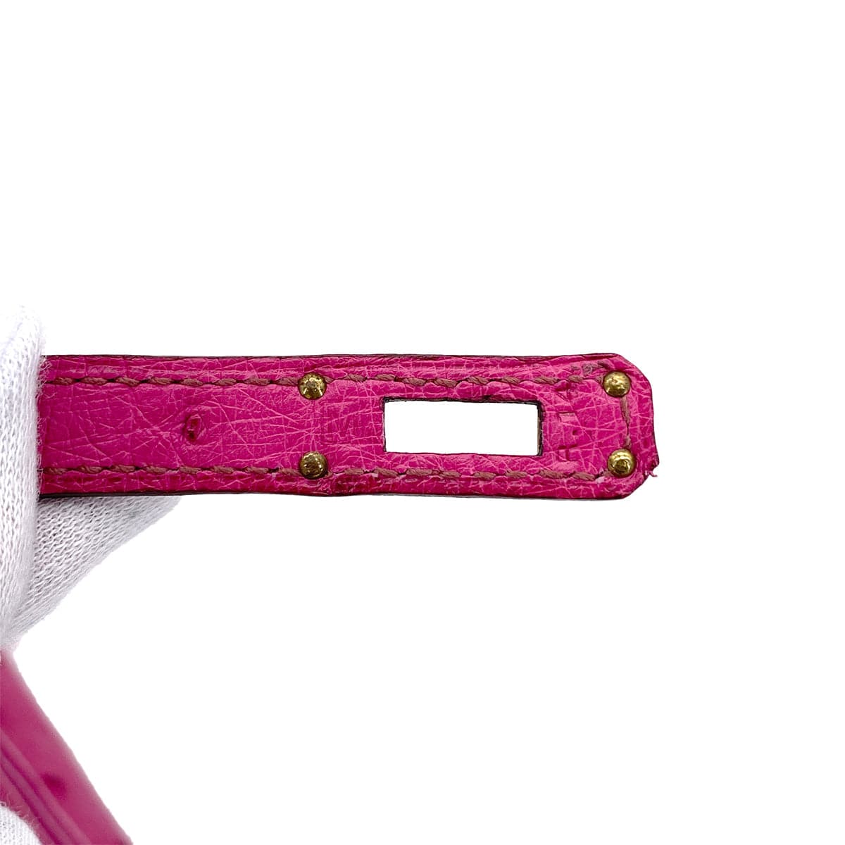 Luxury Promise Japan HERMES BIRKIN 25 FUCHSIA OSTRICH HAND BAG 2009 SQUARE M GOLD HARDWARE 90324625