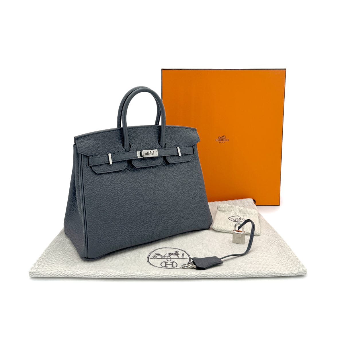 Luxury Promise Japan HERMES BIRKIN 25 GRIS MISTY TOGO HAND BAG W PHW 90305225