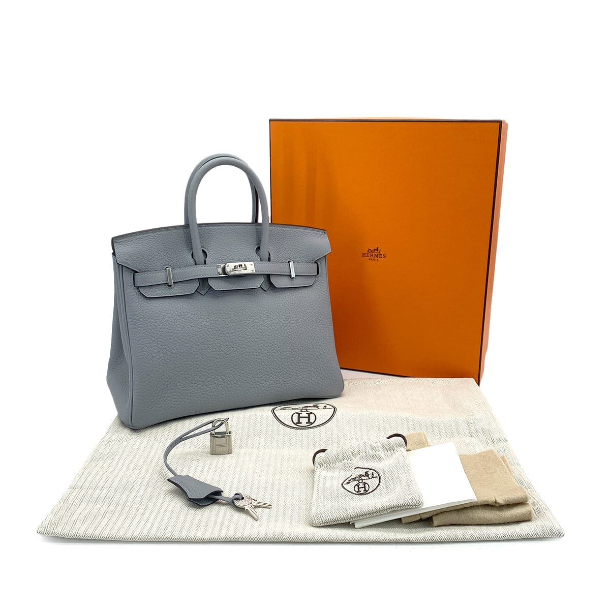 Luxury Promise Japan HERMES BIRKIN 25 GRIS PANTIN TOGO HAND BAG 2025 K STAMP PALLADIUM HARDWARE 90323482