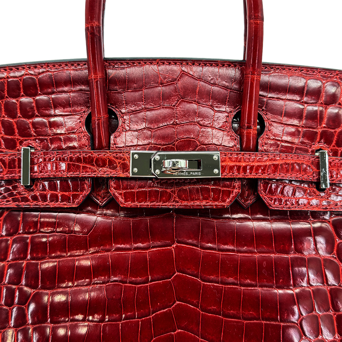 Luxury Promise Japan HERMES BIRKIN 25 ROUGE H CROCODILE NILOTICUS HAND BAG □L SHW 90257459