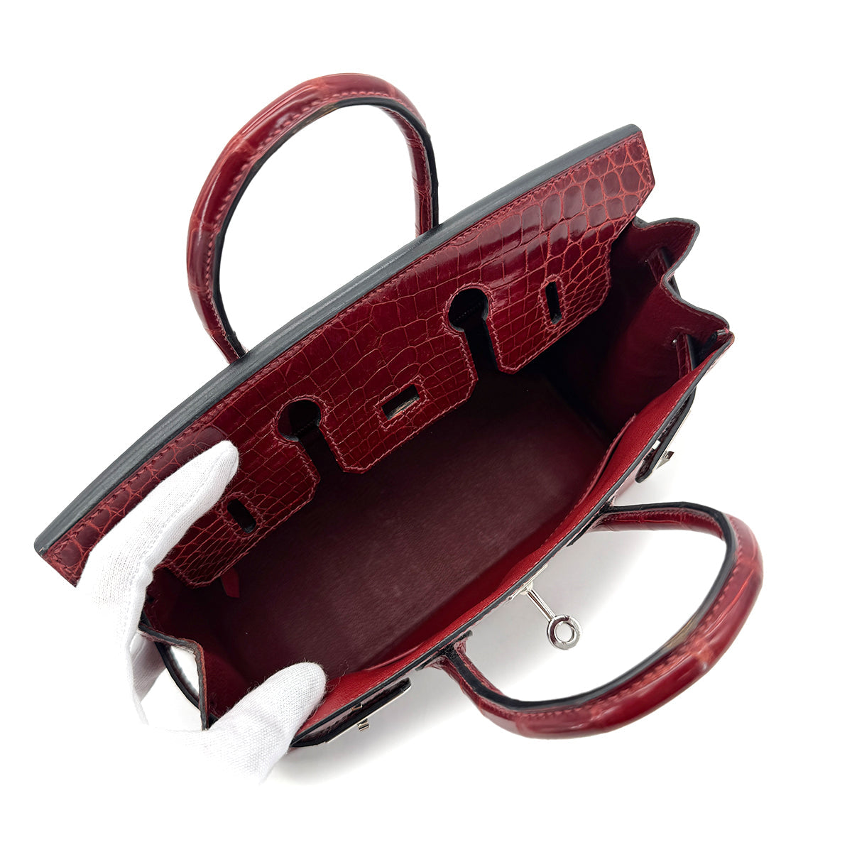 Luxury Promise Japan HERMES BIRKIN 25 ROUGE H CROCODILE NILOTICUS HAND BAG □L SHW 90257459