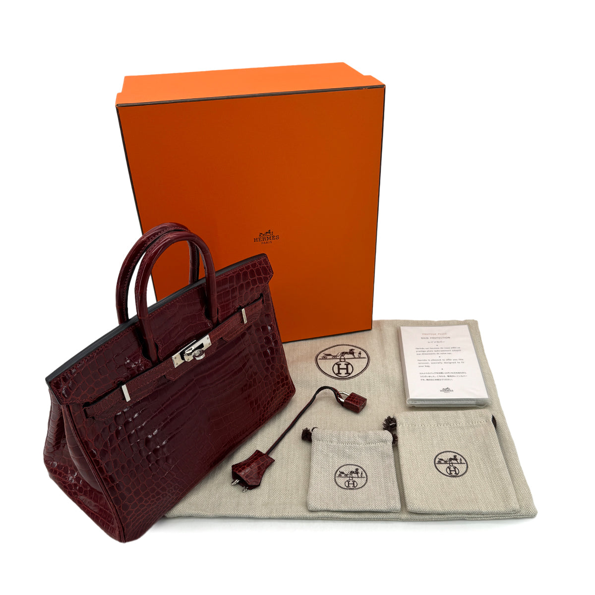 Luxury Promise Japan HERMES BIRKIN 25 ROUGE H CROCODILE NILOTICUS HAND BAG □L SHW 90257459