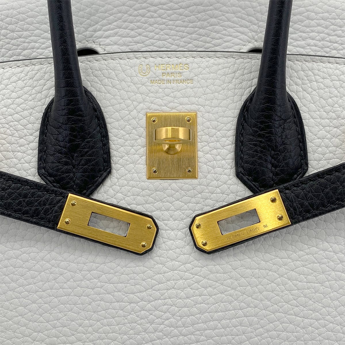 Luxury Promise Japan HERMES BIRKIN 25 WHITE BLACK TOGO HAND BAG Y GHW SPO 90305906
