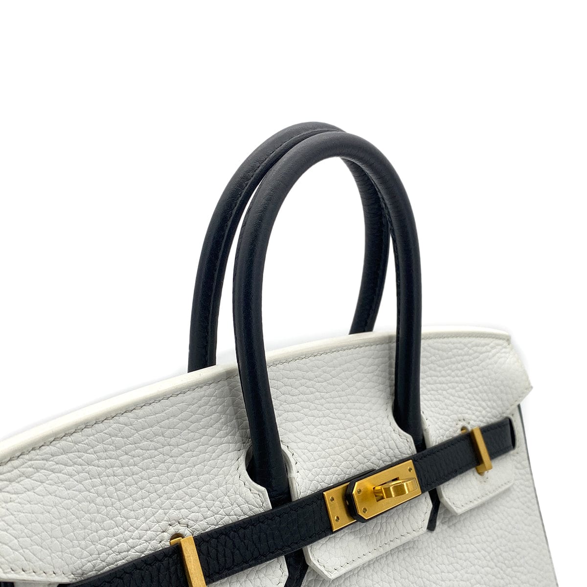 Luxury Promise Japan HERMES BIRKIN 25 WHITE BLACK TOGO HAND BAG Y GHW SPO 90305906